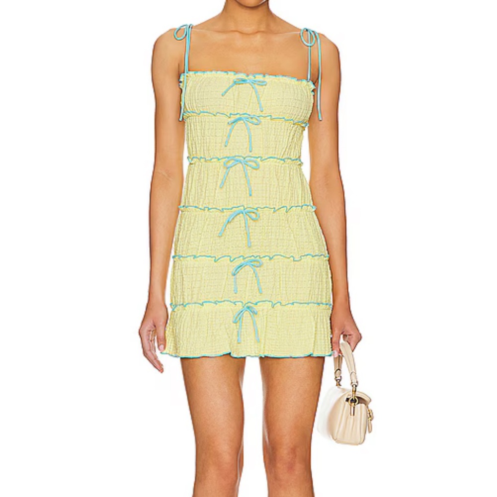 Mathilda Mini Dress in Lemon Yellow